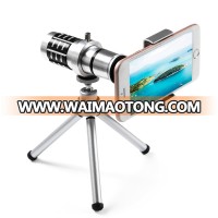 High quality HD12x mobile phone camera lens mobile phone monocular telescope sightseeing camera + tripod