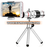 Phone Camera Lens Kit Universal 18X Optical Zoom Telephoto Telescope Lens Hunting Camping Telescope with Aluminum Alloy Tripod